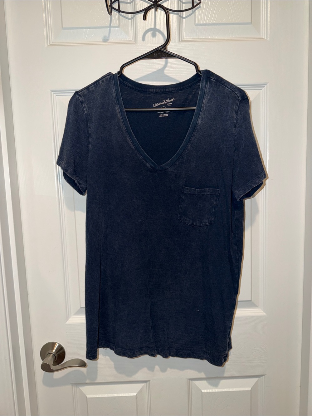 Universal Thread Washed Navy V-Neck Pocket Tee